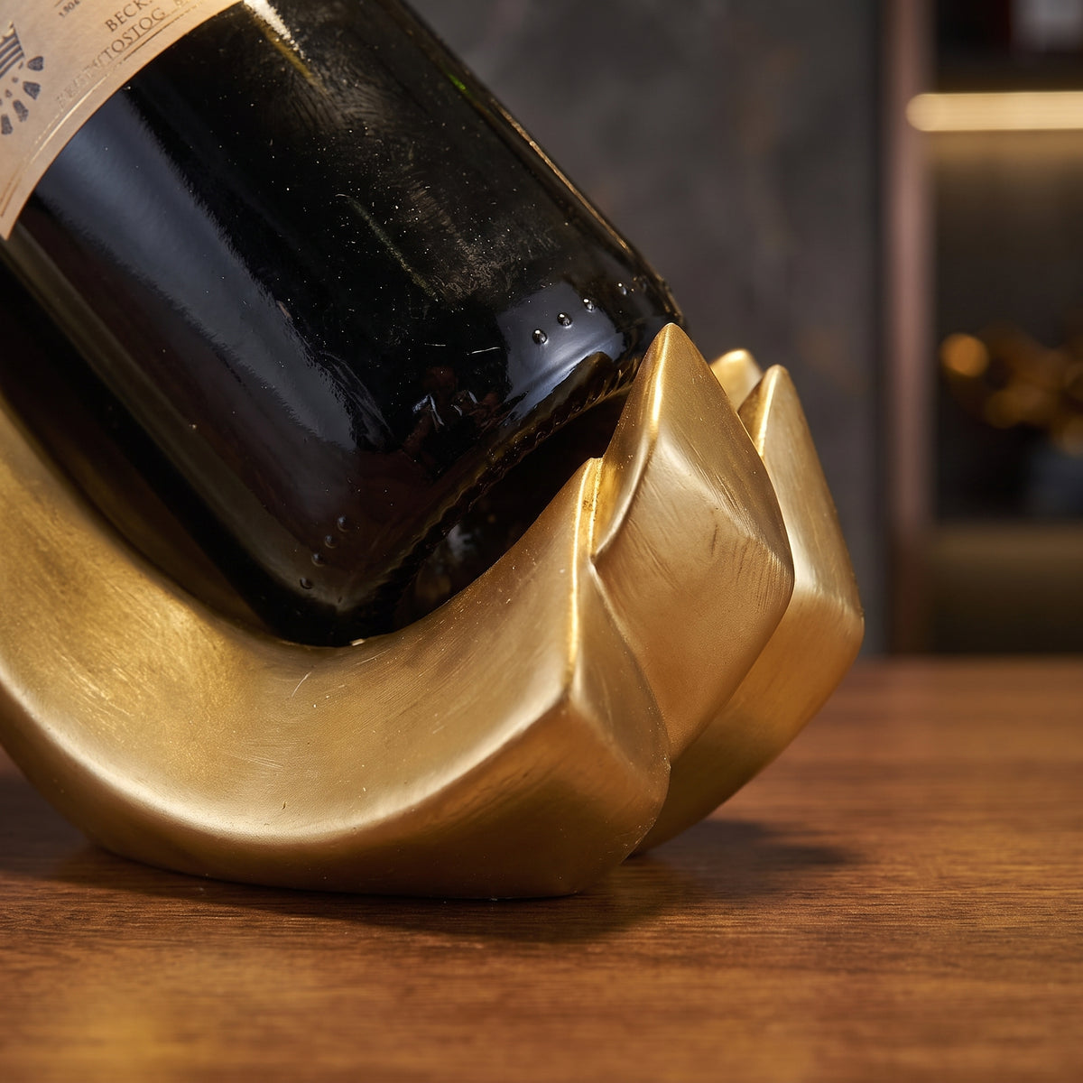 Suporte Espiral Dourado para 1 Garrafa de Vinho