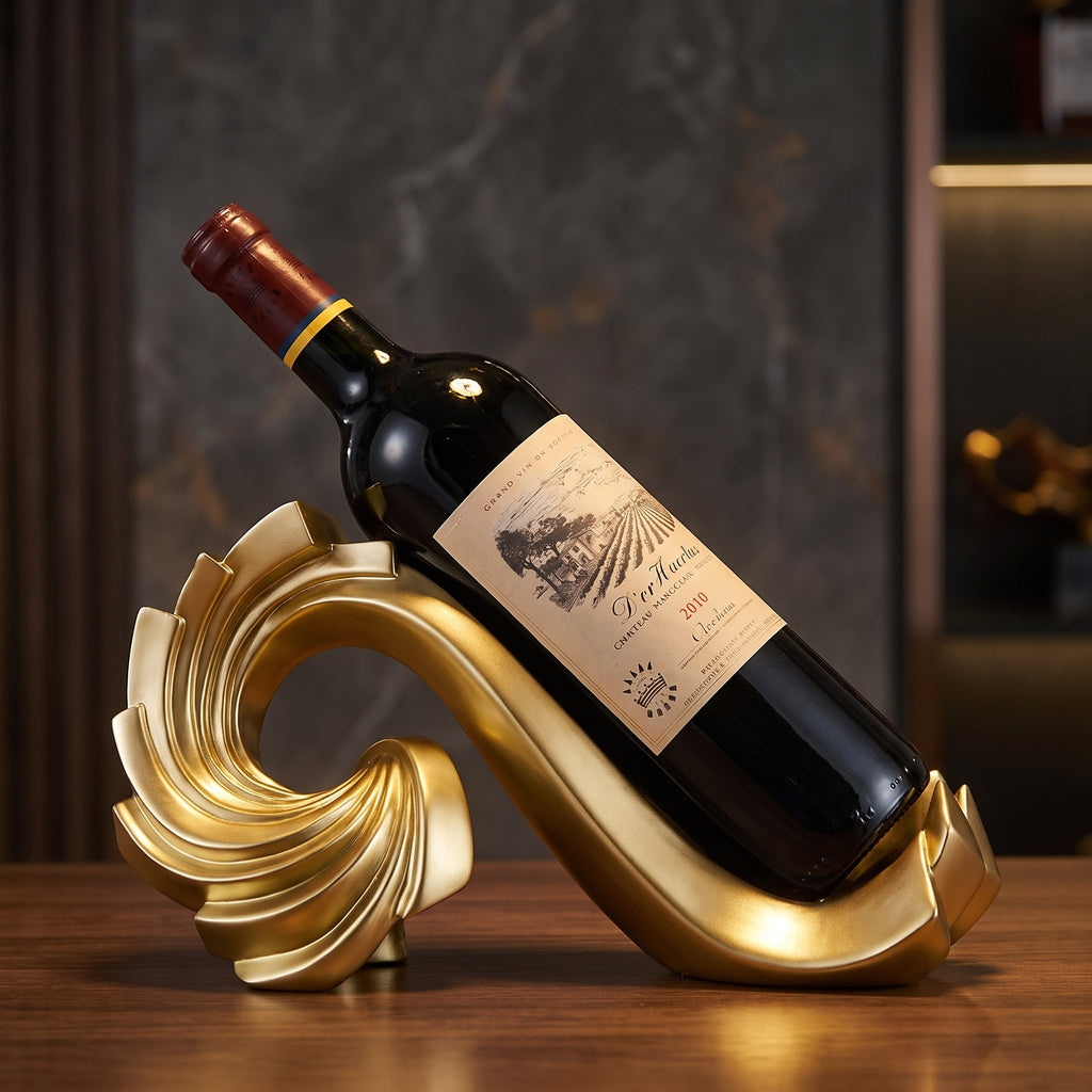 Suporte Espiral Dourado para 1 Garrafa de Vinho