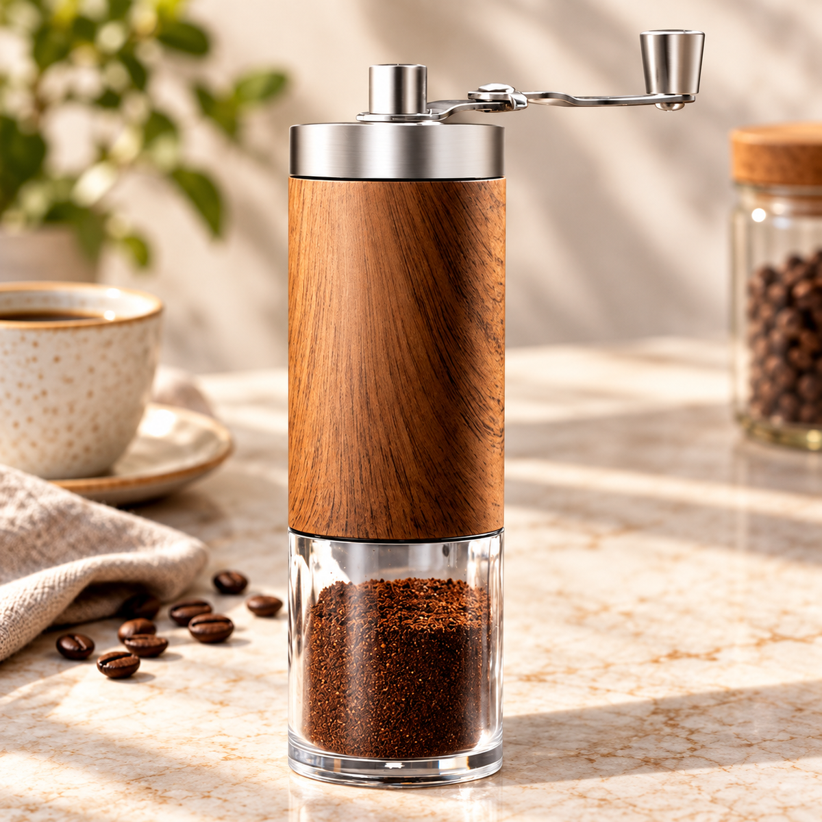 Moinho Manual de Café com Mós Cerâmicas